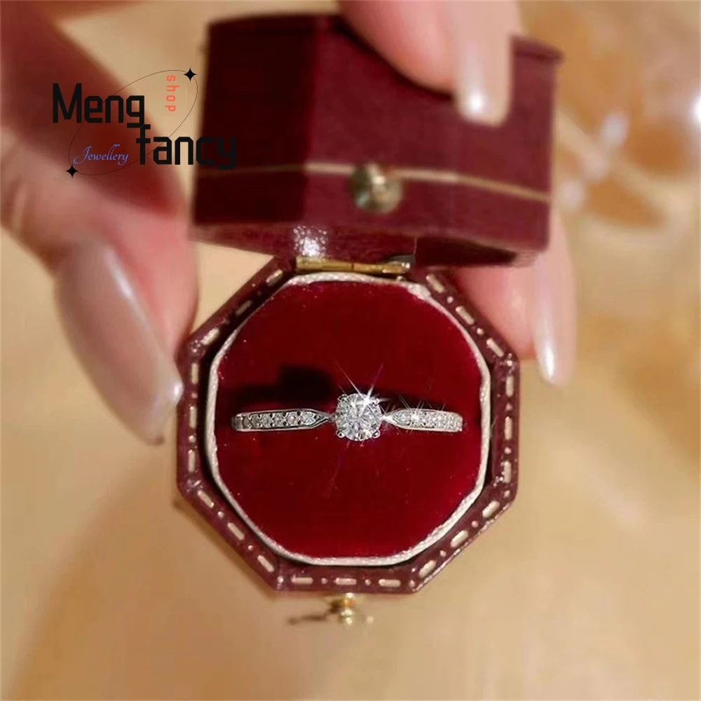

New Silver Light Luxury Style Original Heart Ring For Women, A Fashionable And Simple Slightly Set Proposal Ring Fashion Jewelry