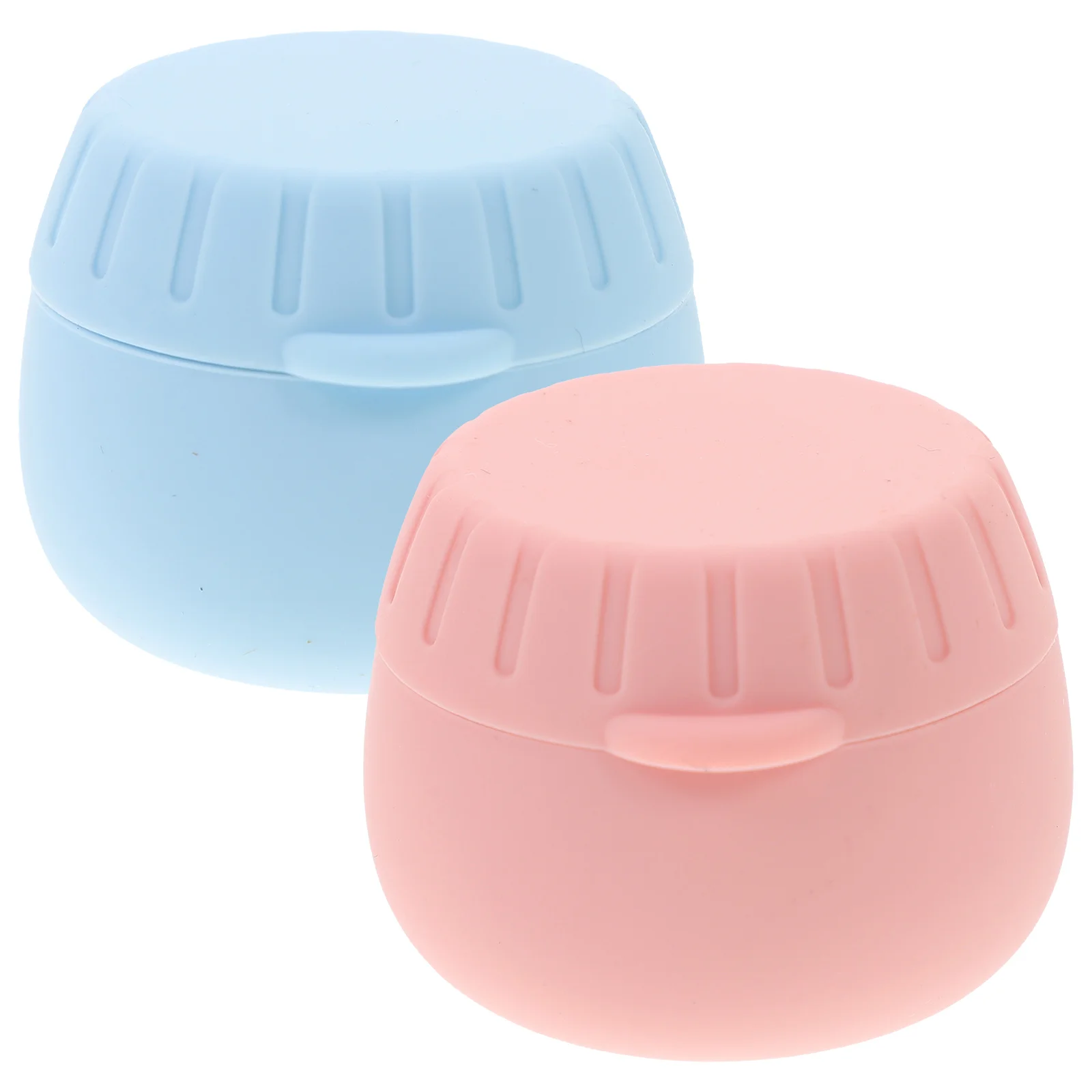 2 Pcs Silicone Packaging Box Travel Toiletry Containers Jewelry Soap Bottles Compact Portable Storage for Cosmetics