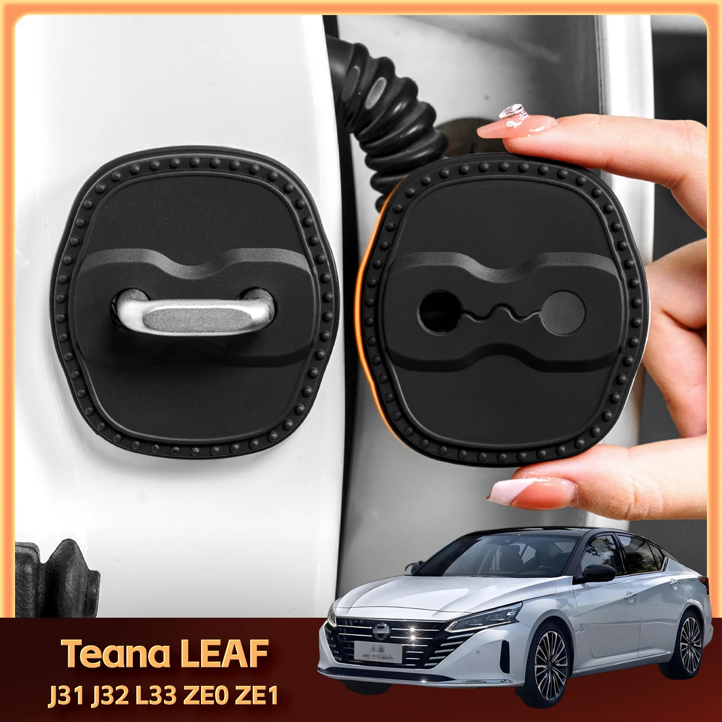 

2/4Pcs Silicone Car Door Lock Cover Protective Decoration Case For Nissan Teana J31 J32 L33 LEAF ZE0 ZE1