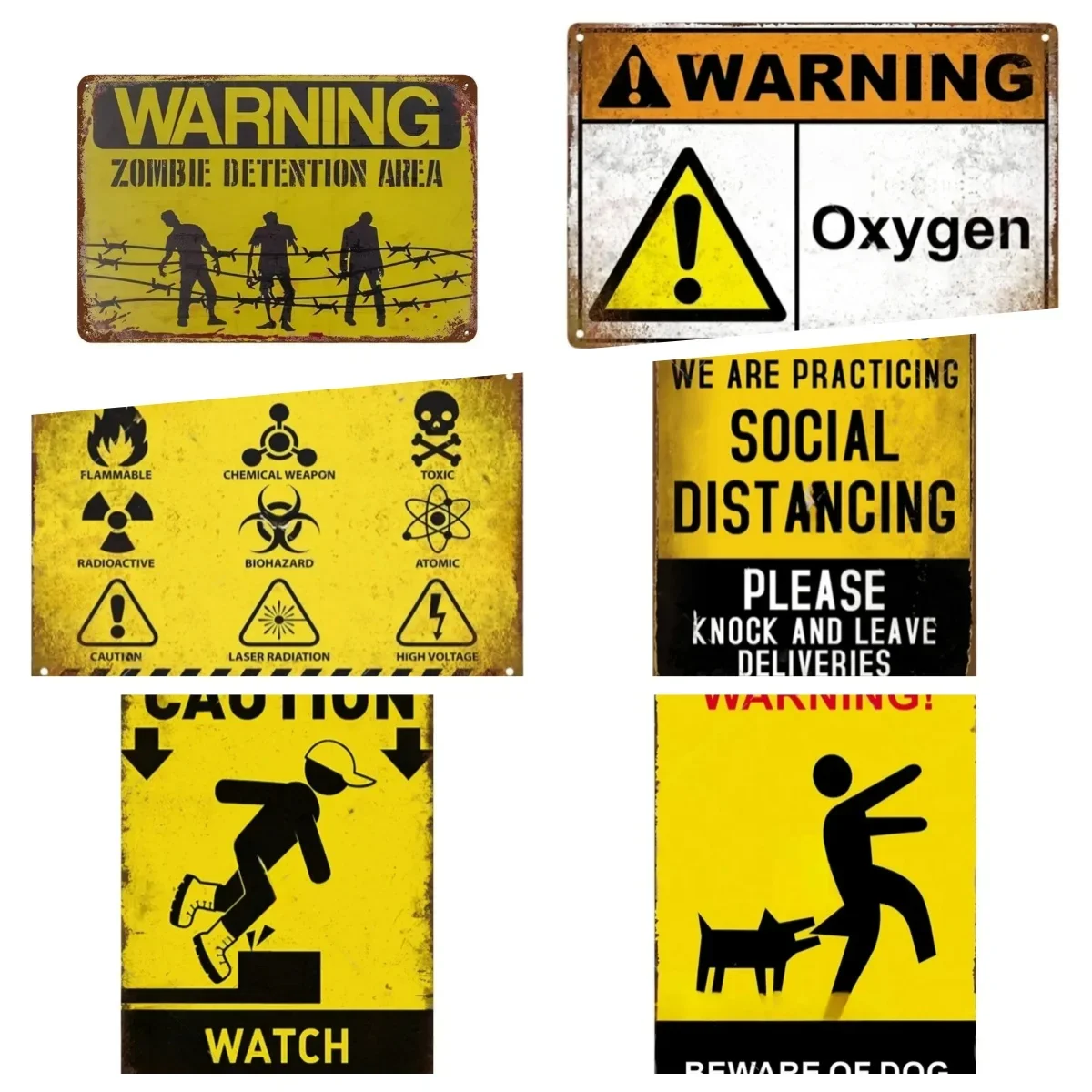 Vintage Caution Notice Zone Sign Metal Plate Warning Retro Plaque For Man Cave Garage Danger Door Retro Art Metal Wall Decor