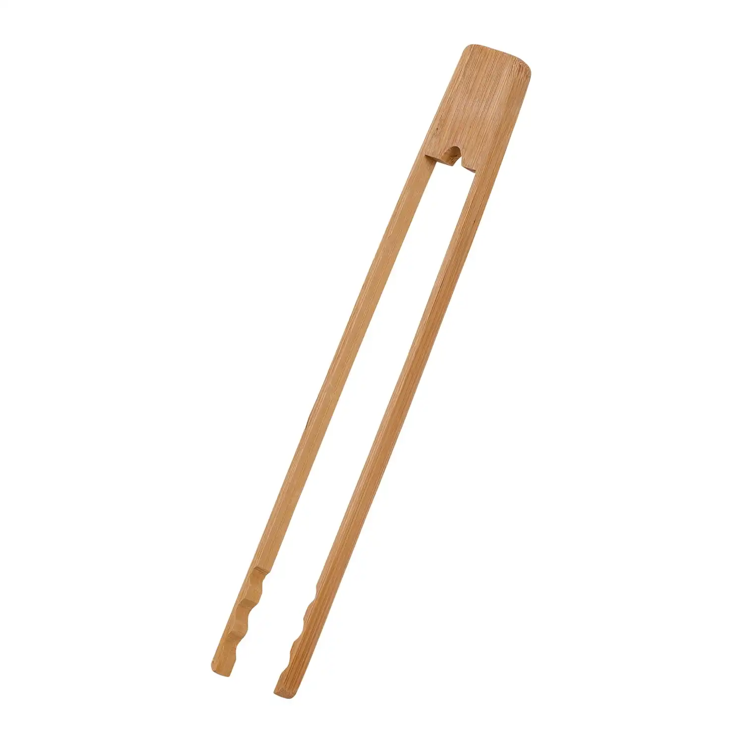 

Burnished Bamboo Tongs with Serrated Teeth 11-In Dishwasher Safe Good Grip Serrated Teeth Clamp Nonstick