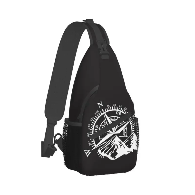 Compass Rose Navigate Mountain Sling Crossbody Chest Bag Men Fashion Shoulder Backpack for Hiking