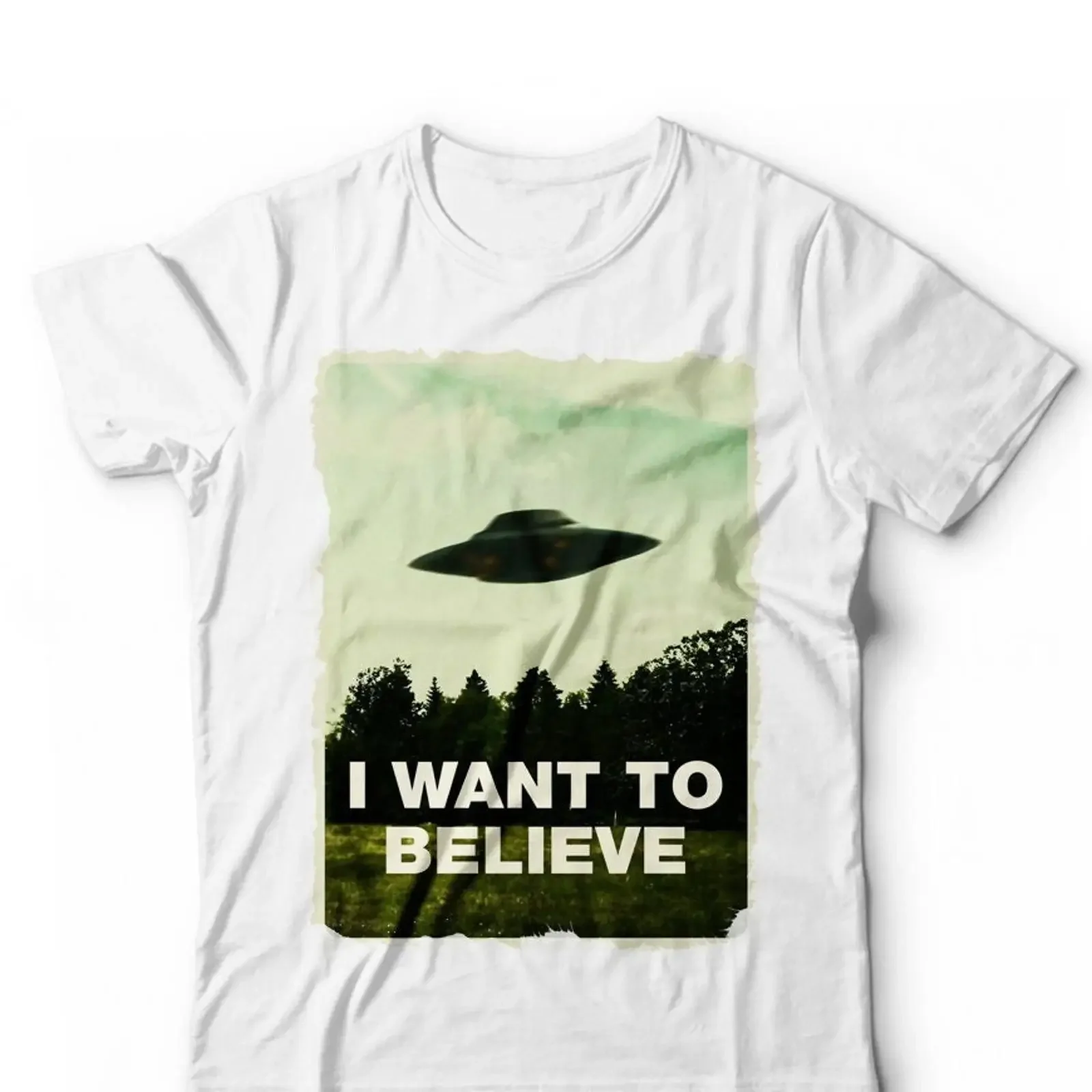 I Want to Believe T Shirt Alien Ufo Extra Terrestrial vintage Washed homme Comfortable Top For Everyday Wear Stylish Versatile
