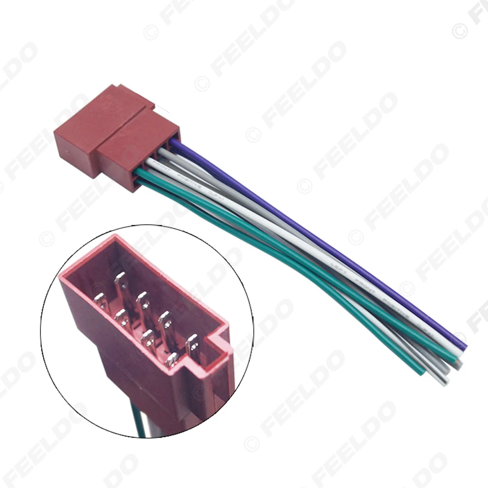 FEELDO Car Radio Audio Wiring Harness For Volkswagen/Audi/Mercedes Male Plug Into OEM Factory Stereo Installation (Power&Speaker