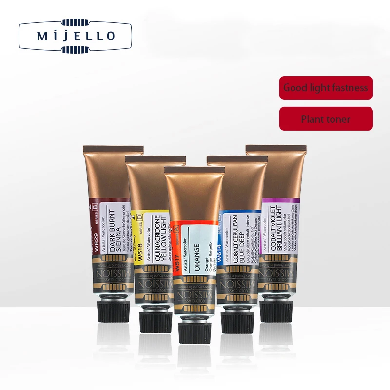 

South Korea Imported MIJELLO Mission Gold Watercolour Paint 15ml Tube Series C Pure Color Artist Professional aquarelle Painting