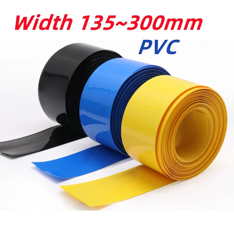 

Pvc Shrinkable Tube Width 135~300mm 18650 Lithium Battery Heat Shrink Tube Film Sleeves Li-ion Wrap Cover Skin Insulation Sheath