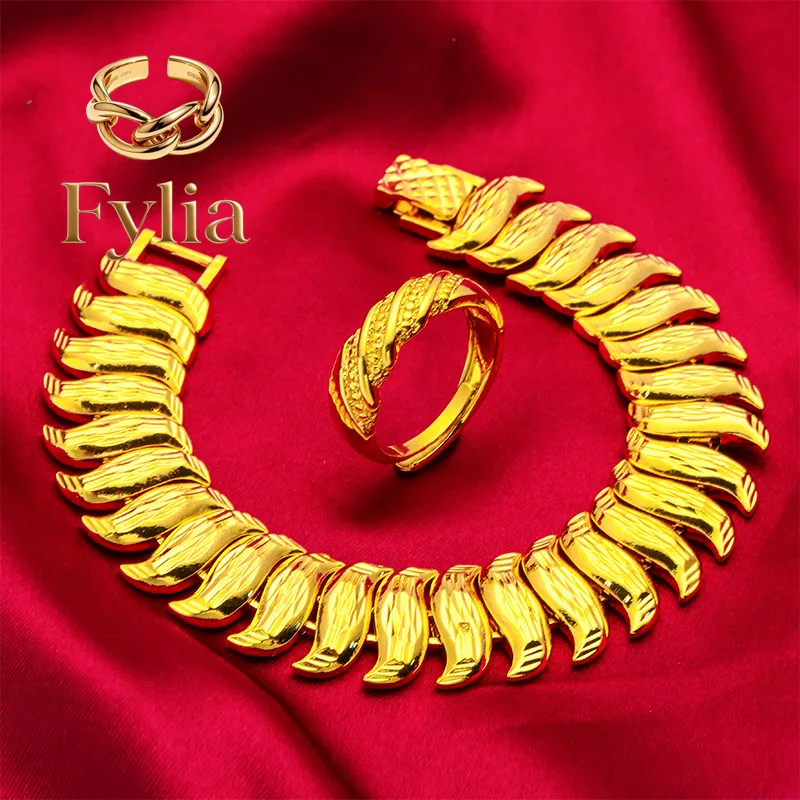 Fylia Jewelry  Fylia Jewelry   24K gold buckle bracelet  AU999 full gold, suitable for both business and leisure, showing the ca