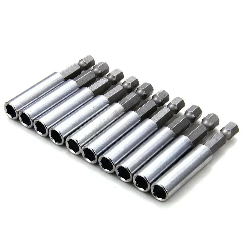 STONEGO 1PC/10PCS 60mm Magnetic Screwdriver Extension Set, Heavy Duty 1/4" Hex Shank Bit Holder