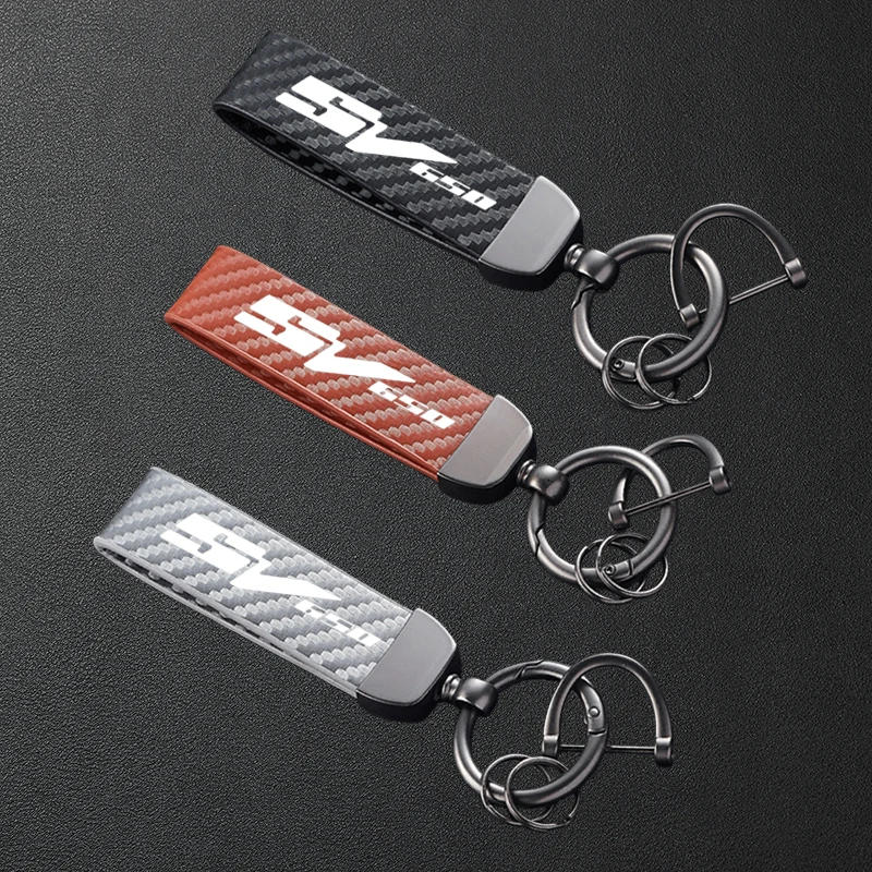 

For Suzuki SV650 SV 650 SV650S SV 650S Accessories High-Grade Carbon Fiber Patterned Motorcycle Keychain Metal Keyring