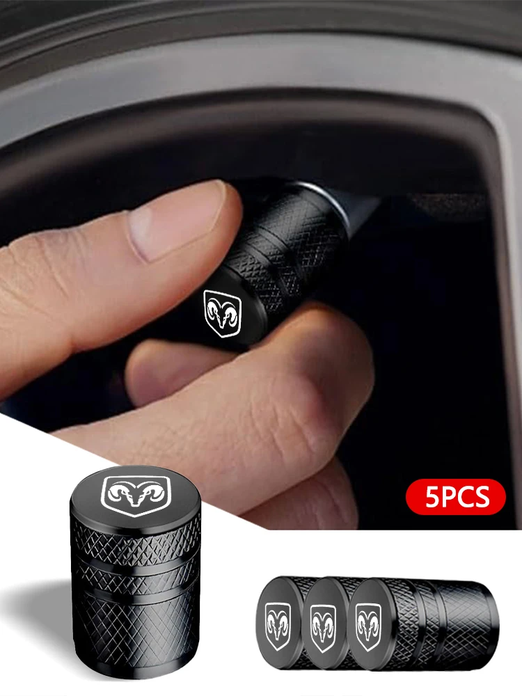 Couvercle d'écrou d'air de Valve de pneu de style de roue de Logo de voiture de 5 pièces pour Dodge Journey Charger Challenger calibre Nitro Durango Avenger Dart