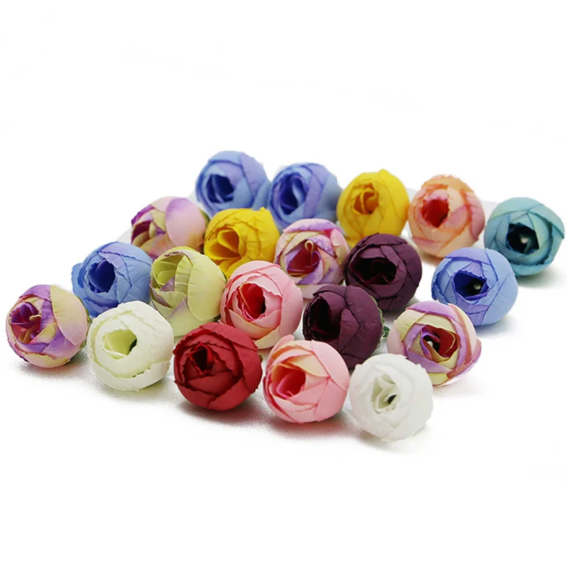 (20pcs/pack)Mixed Rose Buds Flower Head Simulation Flowers Vase Home Wedding Holiday Decoration Artificial Flower Handmade