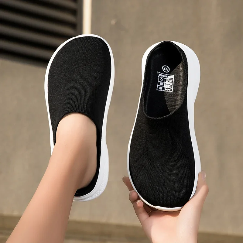 Wide Barefoot Women Slippers Sandals Breathable Mesh Thick Sole Flat Walking Shoes Home Slippers Couple Shoes Men Slippers view 5