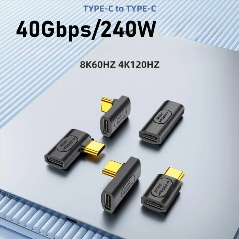  240W USB C Extender Adapter 90/180 Degree Type C Male to Female Extender OTG 40Gbps Fast Data Adapter Converter Charging Adapt