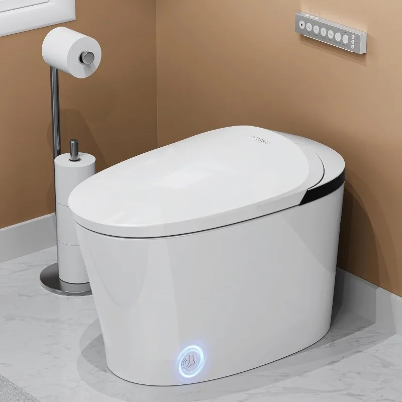 Smart Toilet with Bidet Built-in,Heated Seat,Booster Pump,Auto Flush,Air Dryer, Deodorization,Smart Toilets for Bathrooms, White