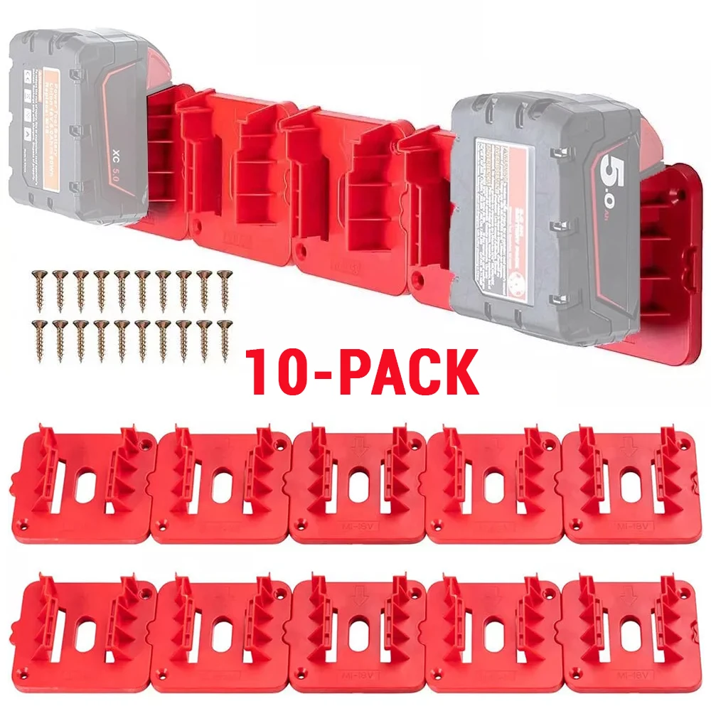 

1-10PCS Power Tools Lithium Battery Holder Storage Fixed Bracket Installation Base Rack For Milwaukee For M18 18V Li-ion Battery