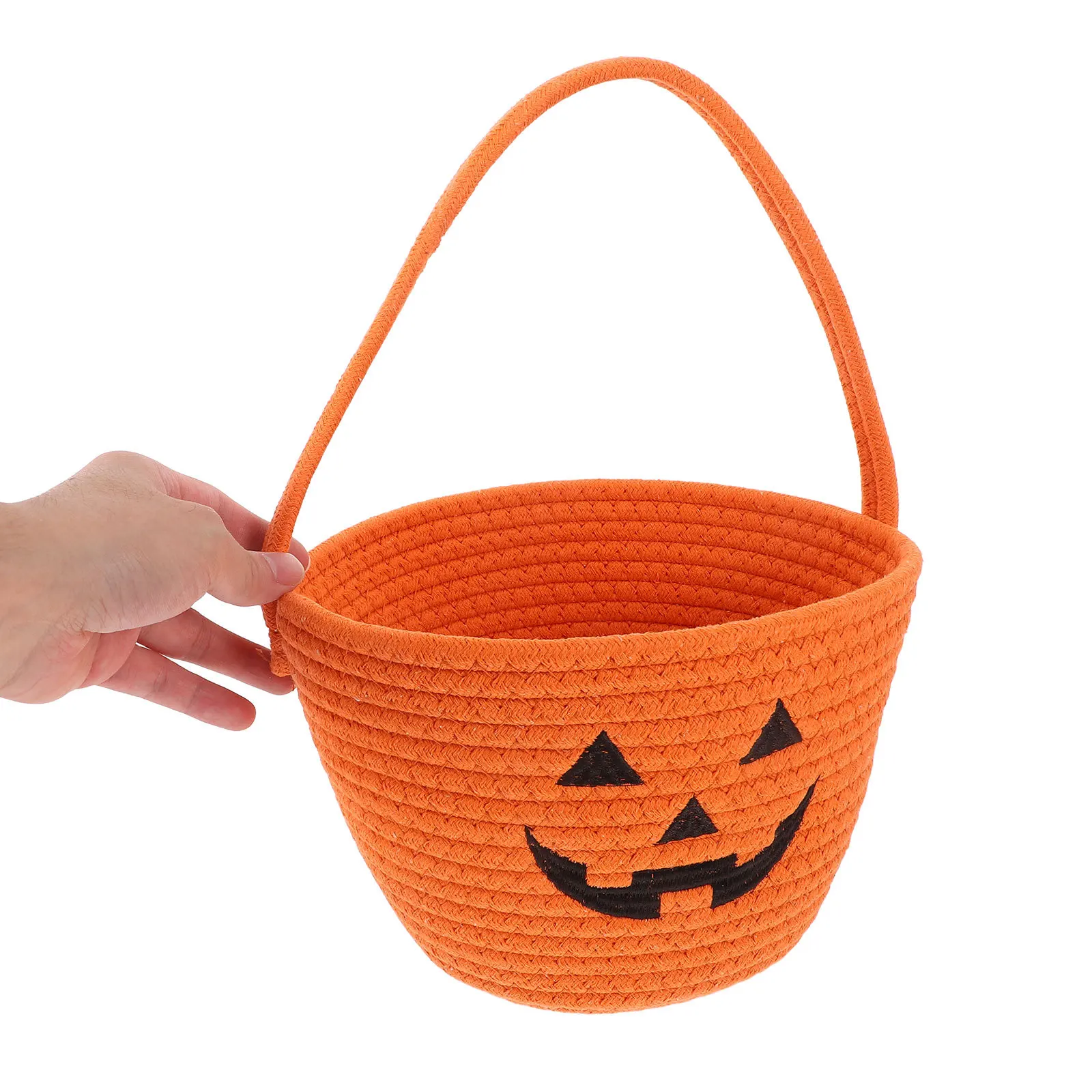 

Pumpkin Cotton Trick Or Treat Bucket Large Portable Candy Bucket Halloween Party Basket Cotton Pumpkin Candy Container