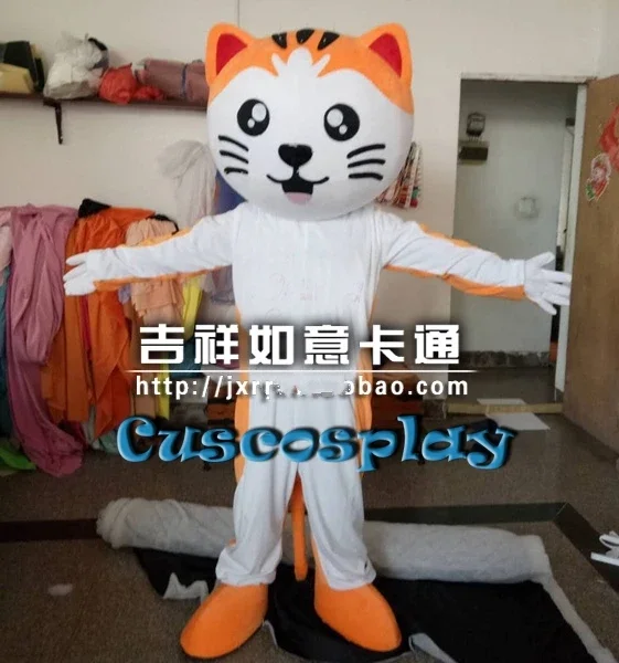 

Hot Sale New Cat Mascot Costume Orange Pink Cats Mascot Costume For Adult Halloween Purim party event