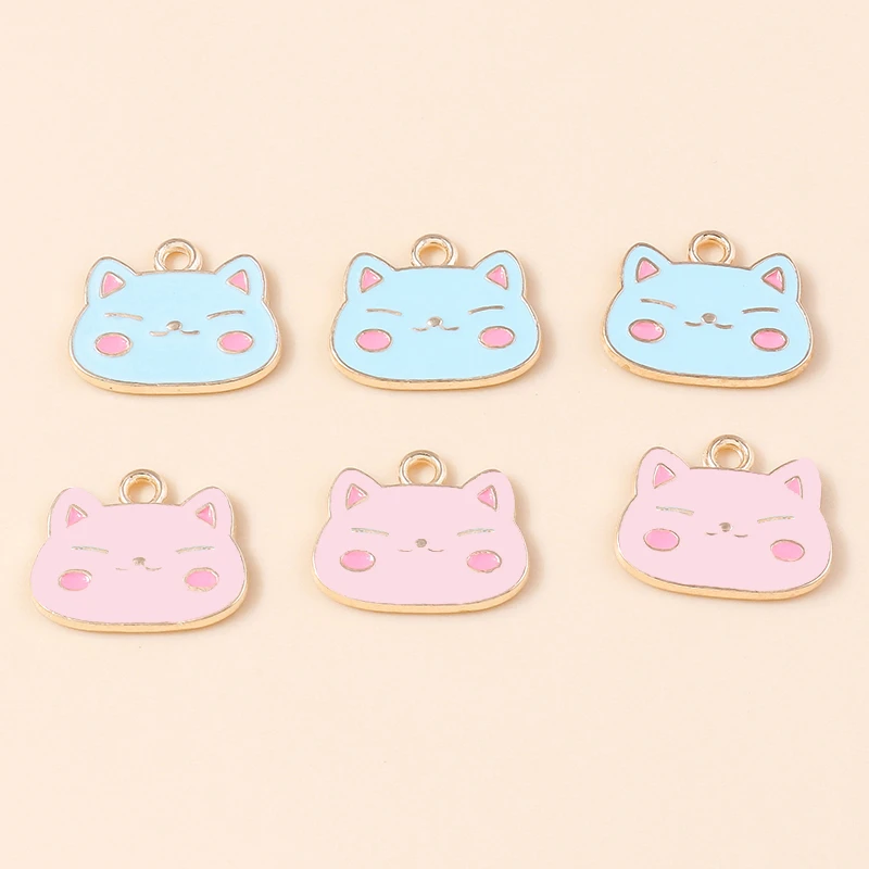 Duarte 10 Stück/Set Cartoon-Tier-Anhänger, Emaille-Hunde- und Katzen-Charms für Schmuckherstellung, Halsketten, Ohrringe, DIY-Bastelbedarf – Detail 12