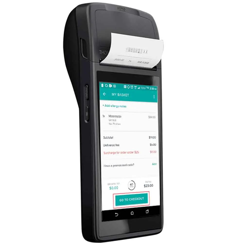 hit productPos Terminal Android Smart Restaurant Android System Machine Micro Touch 4g Nfc Mobile Handheld Belt Printer