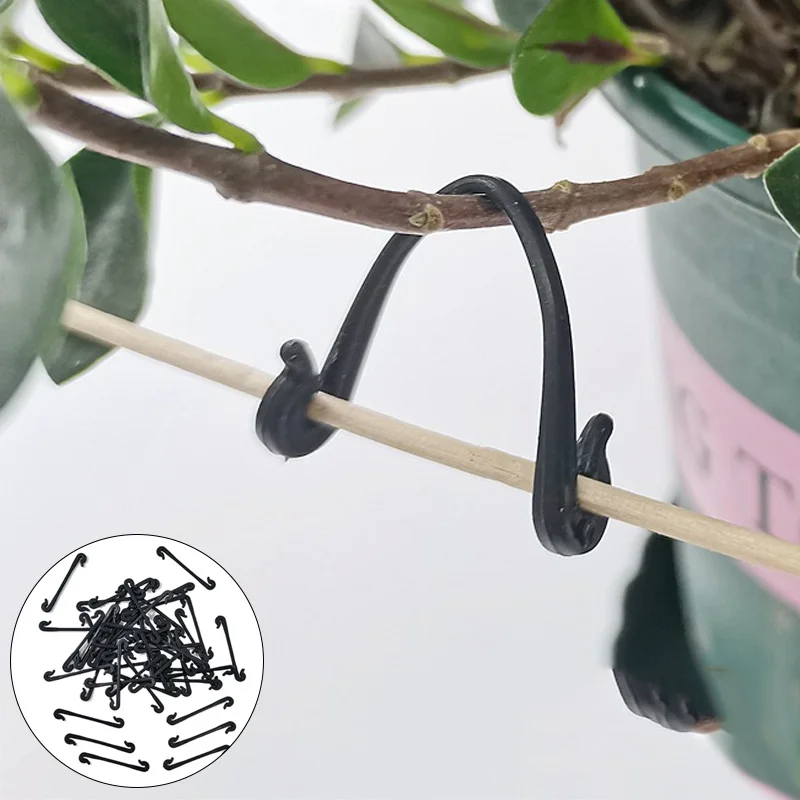 

100Pcs Garden Plants Fixed Clips Buckles Tomato Vegetable Grafting Clips Grape Support Vine Clips Plastic Fixed Buckle Hooks
