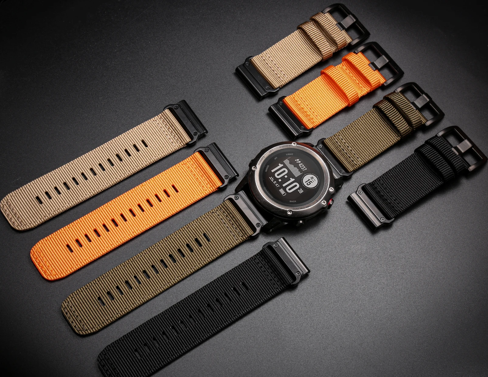

Ремешок для часов HEMSUT для Garmin Tactix, нейлоновый Quickfit 20, 22, 26 мм, спортивный ремешок на запястье, совместимый с Fenix8 7 6 EPIX/MK3/Tactix