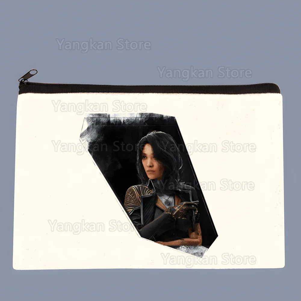 Clair Obscur Expedition 33 Padrão Sacos de armazenamento de lona Bolsa de cosméticos de viagem Bolsa divertida com zíper Material de escritório Estojo de lápis Carteira