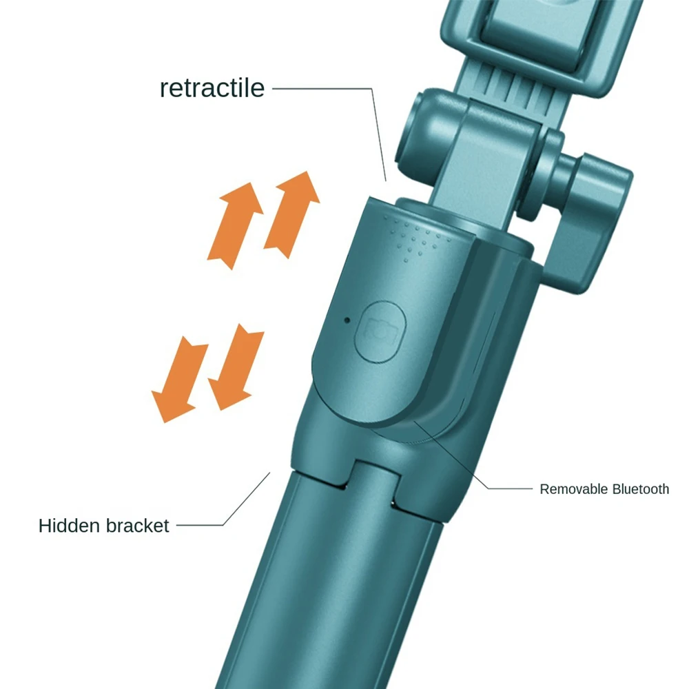 Bluetooth付きワイヤレス折りたたみ式自撮り棒,実用的な写真三脚,リモコン,Xiaomi, Huawei, iPhone,iOS,Android用