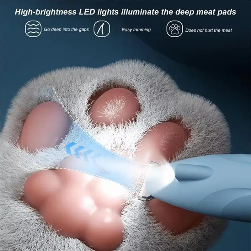 سهلة الاستخدام بالكامل مقاوم للماء Dogpaw المتقلب مع مصباح ليد USB قابلة للشحن منخفضة الضوضاء للحيوانات الأليفة أداة تهذيب الشعر ماكينة حلاقة للحيوانات الأليفة أ
