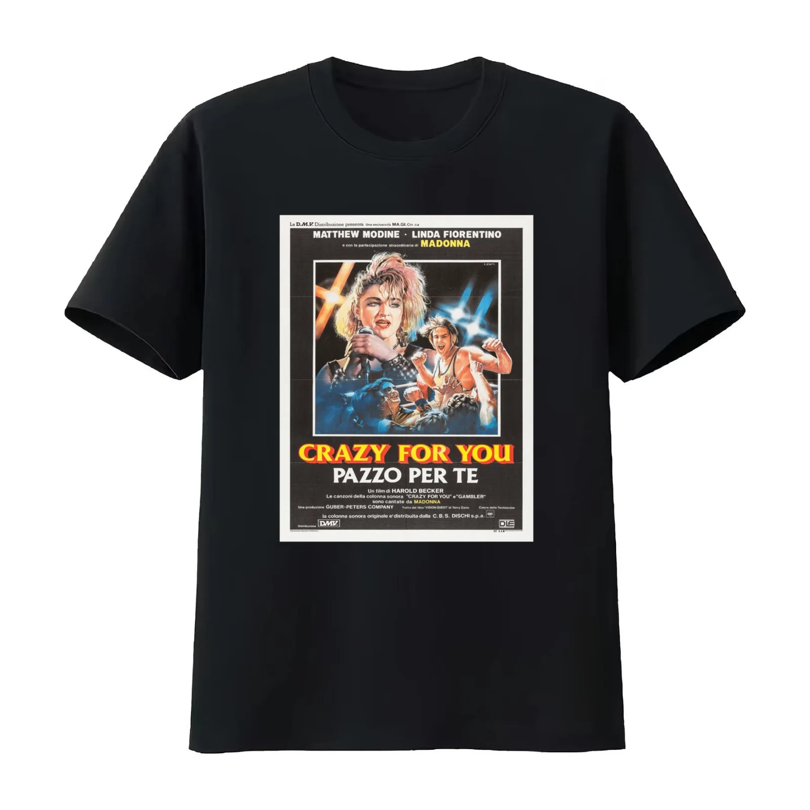 Vision Quest Italian T-Shirt Summer Casual Cotton Tee Oversized Streetwear Tops Vintage Graphic Print Loose Fit Short Sleeve