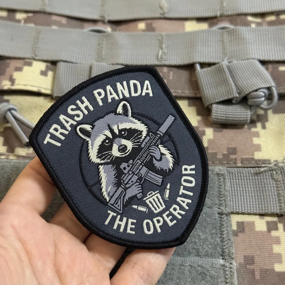 PANDA OPERATOR Patch Embroidered Morale Badge Tactical Military Army Armband Printed Hook & Loop Patches for Backpack Sticker