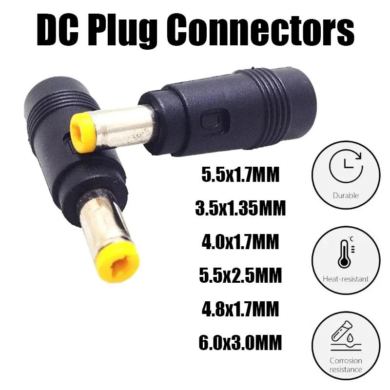

DC Plug Connectors Male To Female Connector 5.5x2.5MM 5.5x1.7MM 3.5x1.35MM 4.0x1.7MM 4.8x1.7MM 6.0x3.0MM DC Jacks For Laptops