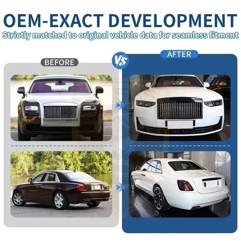 For Ro-lls-Ro-yce Gen1-4 Upgrade to Gen5 Facelift Body Kit PP Front Rear Bumper Iron Fenders Side Skirts Headlight Taillight