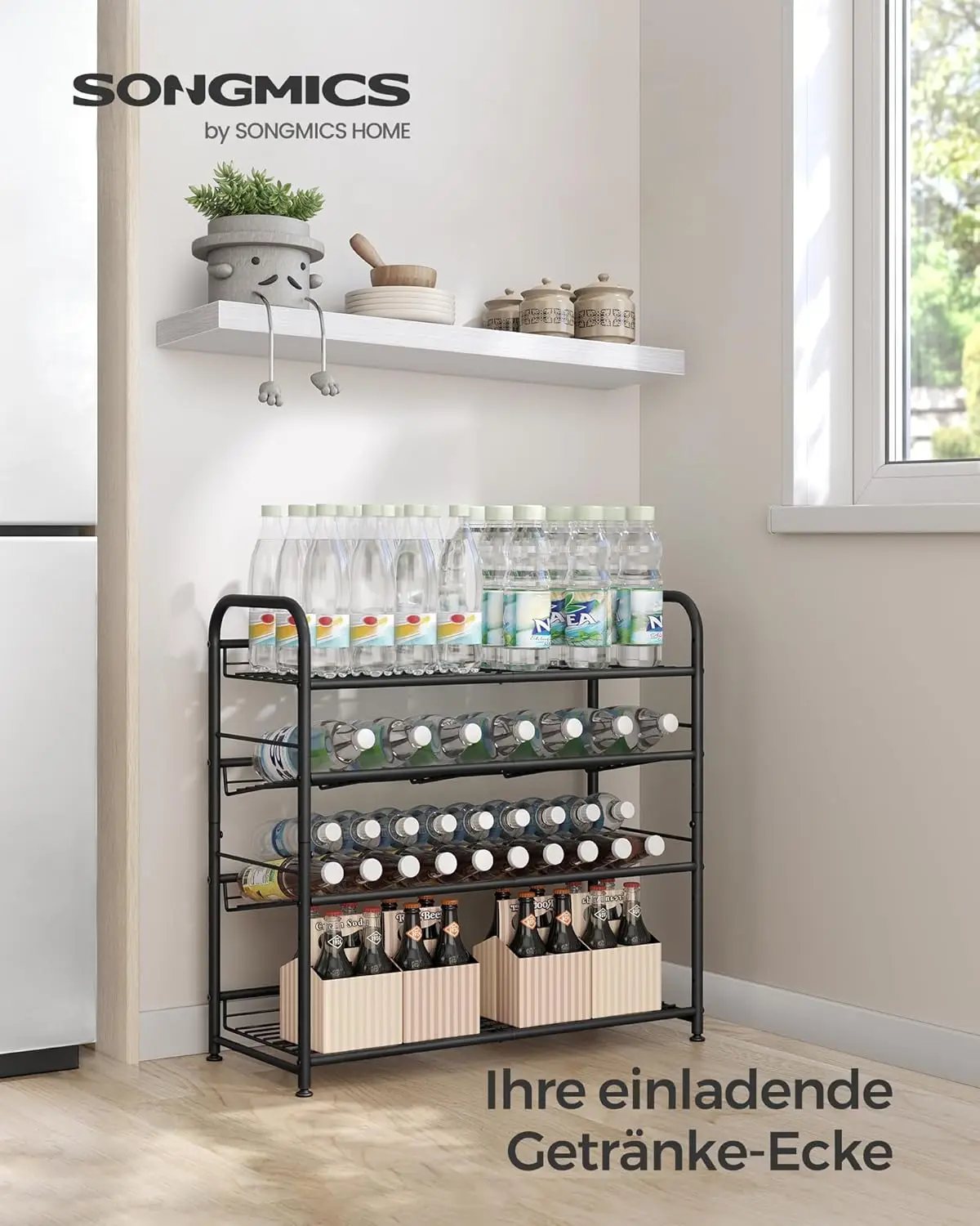 SONGMICS Schuhregal Schuh-Organizer, mit 6 Ablagen, für 18-24 Paar Schuhe, 63 x 30 x 112 cm (L x B x H)