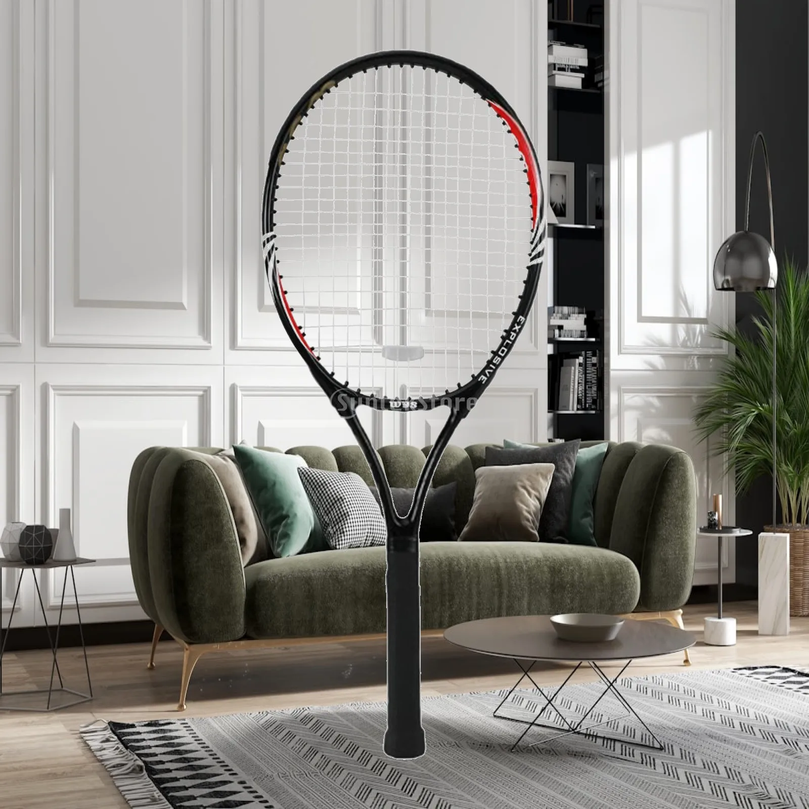 Professional Beginner Tennis Racket with Large Sweet Spot Carbon Frame and Nylon Strings for Beach Backyard Games