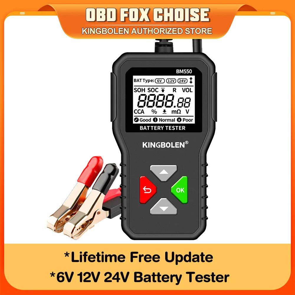 BM550 Car Battery Tester 6V 12V 24V 100 to 2000 CCA Battery Analyzer 12 Volts Battery Tools Battery System Detect PK KW208