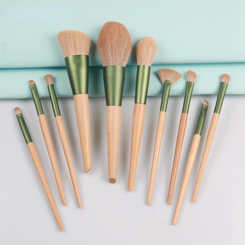 10pcs/ Sets Of Qing Luo Cosmetics Brush Set Super Soft Blush Powder Brush Eye Shadow Brush Beauty Makeup Tool