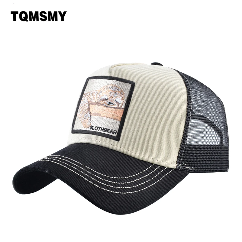 

TQMSMY Fashion Trucker Caps Men Women Snapback Hip Hop Baseball Cap With Embroidery Sloth Patch Outdoor Breathable Hat DHSL1