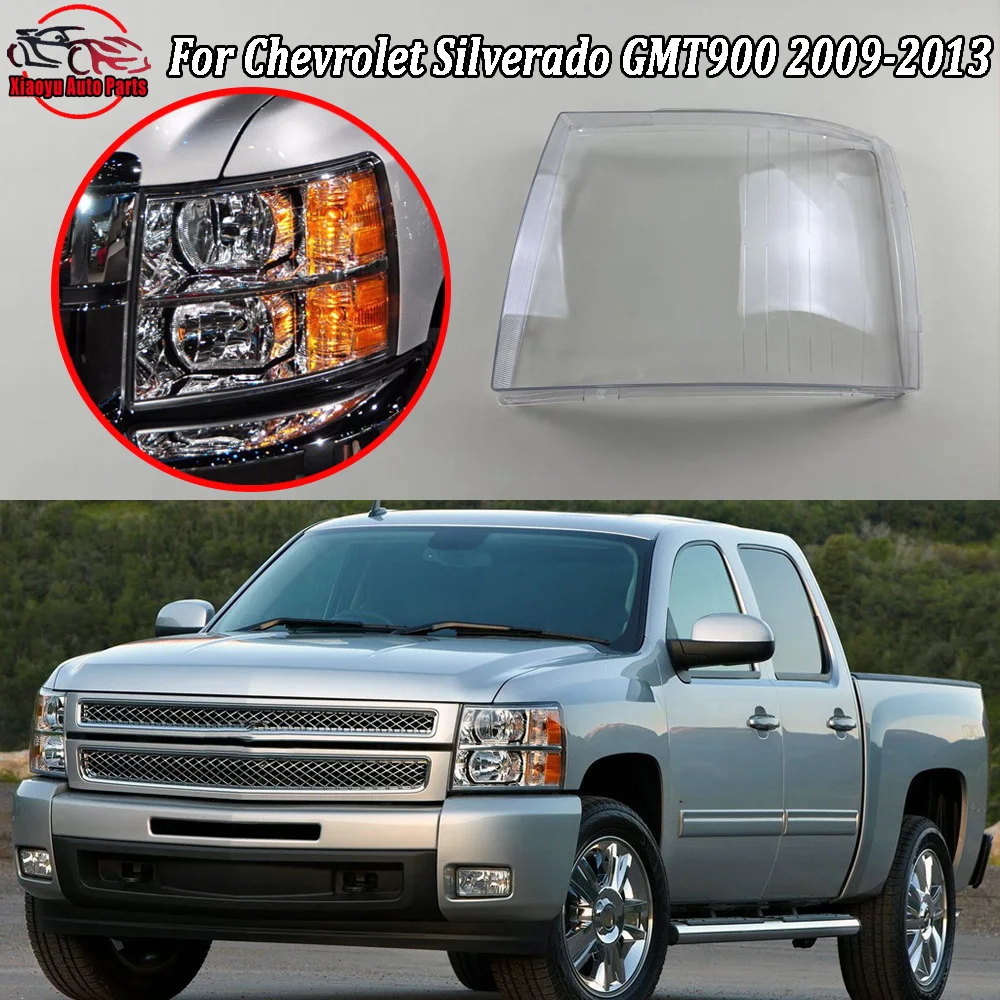 

For Chevrolet 2009 2010 2011-2013 Silverado GMT900 Car Headlight Shell Transparent Lampshade Headlamp Cover Lens Plexiglass
