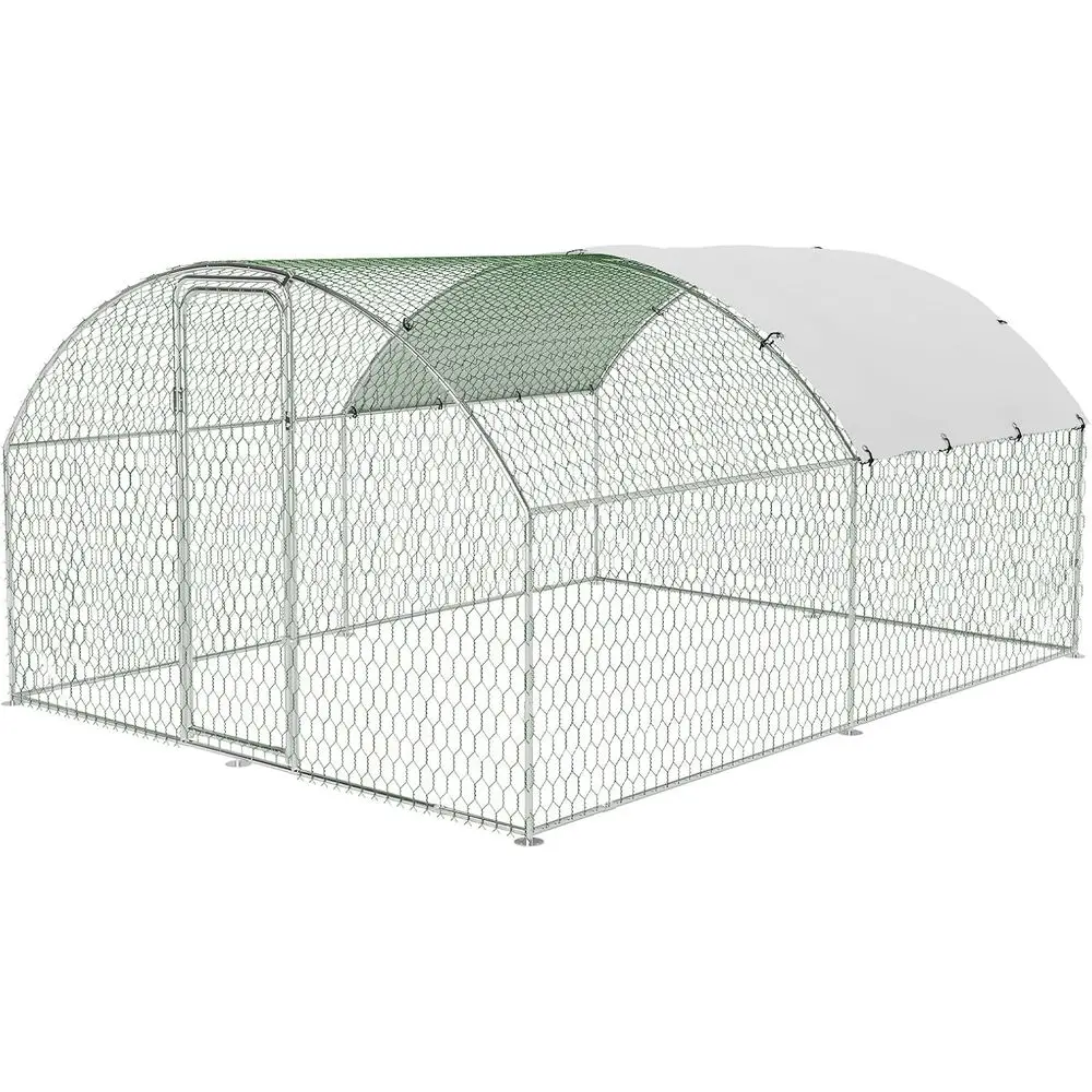 

Walk-in Poultry Cage, Yard Chicken Pens with Waterproof and Anti-UV Cover, 13.1 x 9.8 x 6.6 T