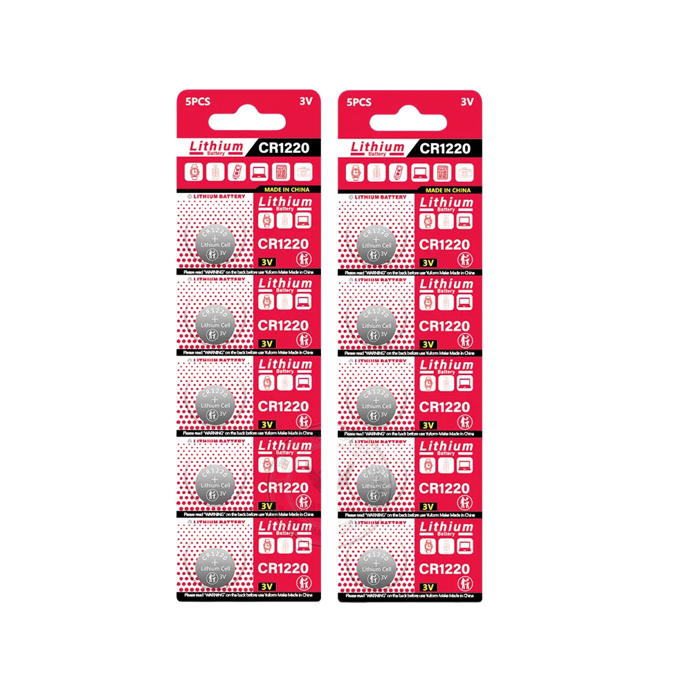 5-40Pcs CR1220 Batteries 3V Lithium Coin Cell CR 1220 Battery High Capacity for Watches Healthcare Devices Calculator Etc