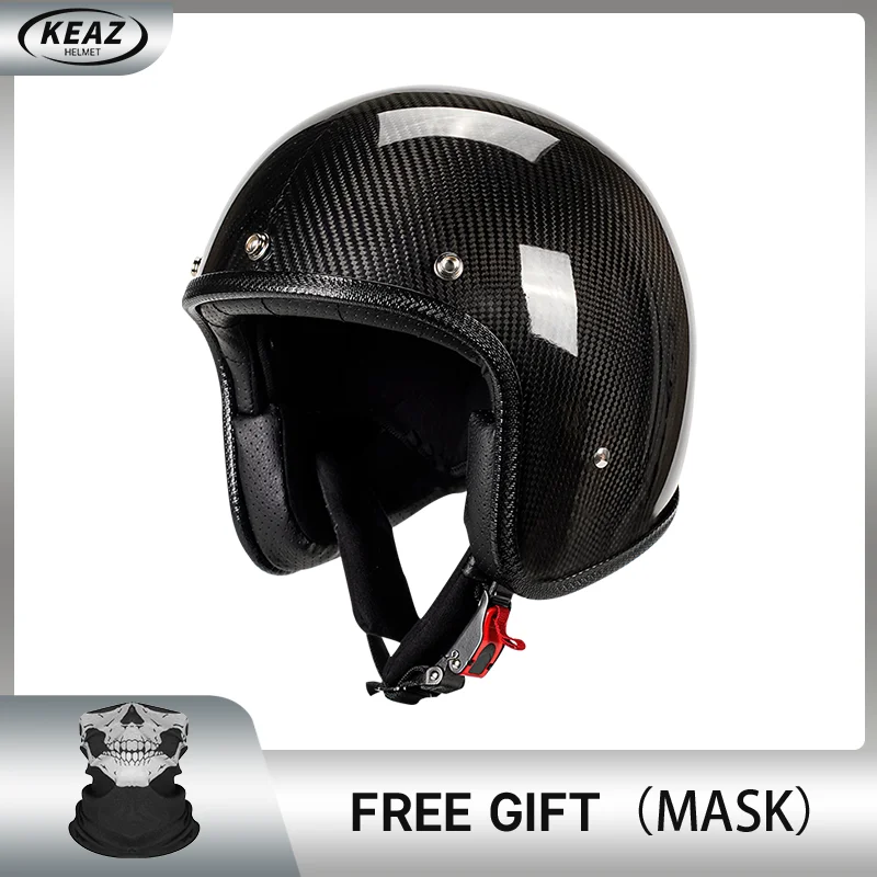 

New Arrival Lightweight Carbon Fiber Open Face Half Motorcycle Helmet Jet Helmet DOT ECE Approved Men Women Capacetes De Moto