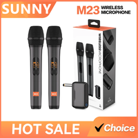 Microphone Wireless M23 UHF 2 Channel Karaoke System Built-in Lithium Battery Cordless Handheld Mic For Church Party Speaker