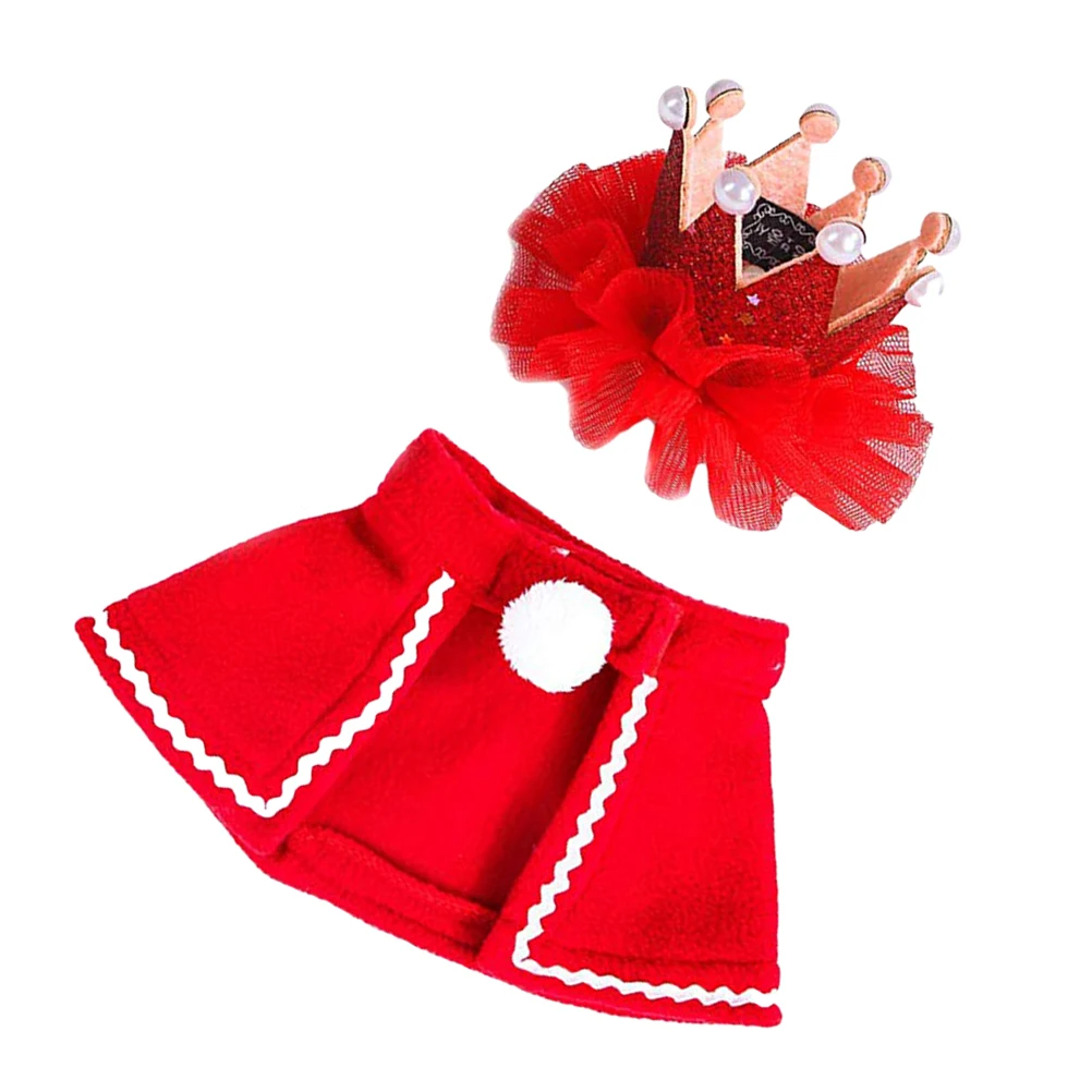 

2pcs Pet Christmas Costume High Quality Dog Cat Cape Crown Set Durable Party Accessories Outfit Transformation Christmas Design