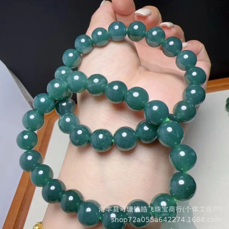 Outlet 57.3mm Natural Guatemalan jadeite Translucent Blue Grade A jade Round band bangle Guatemala jade ring Female Jewelry jade gift