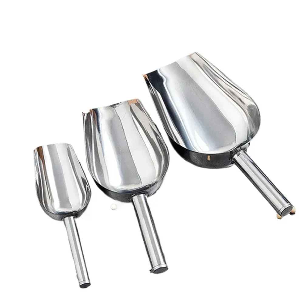 

Stainless-Steel Ice Cube Scoop Bar Buffet Party Kitchen Spice Candy Flour Nut Scoop Spoon Dry Goods Shovel Kitchen Accessories
