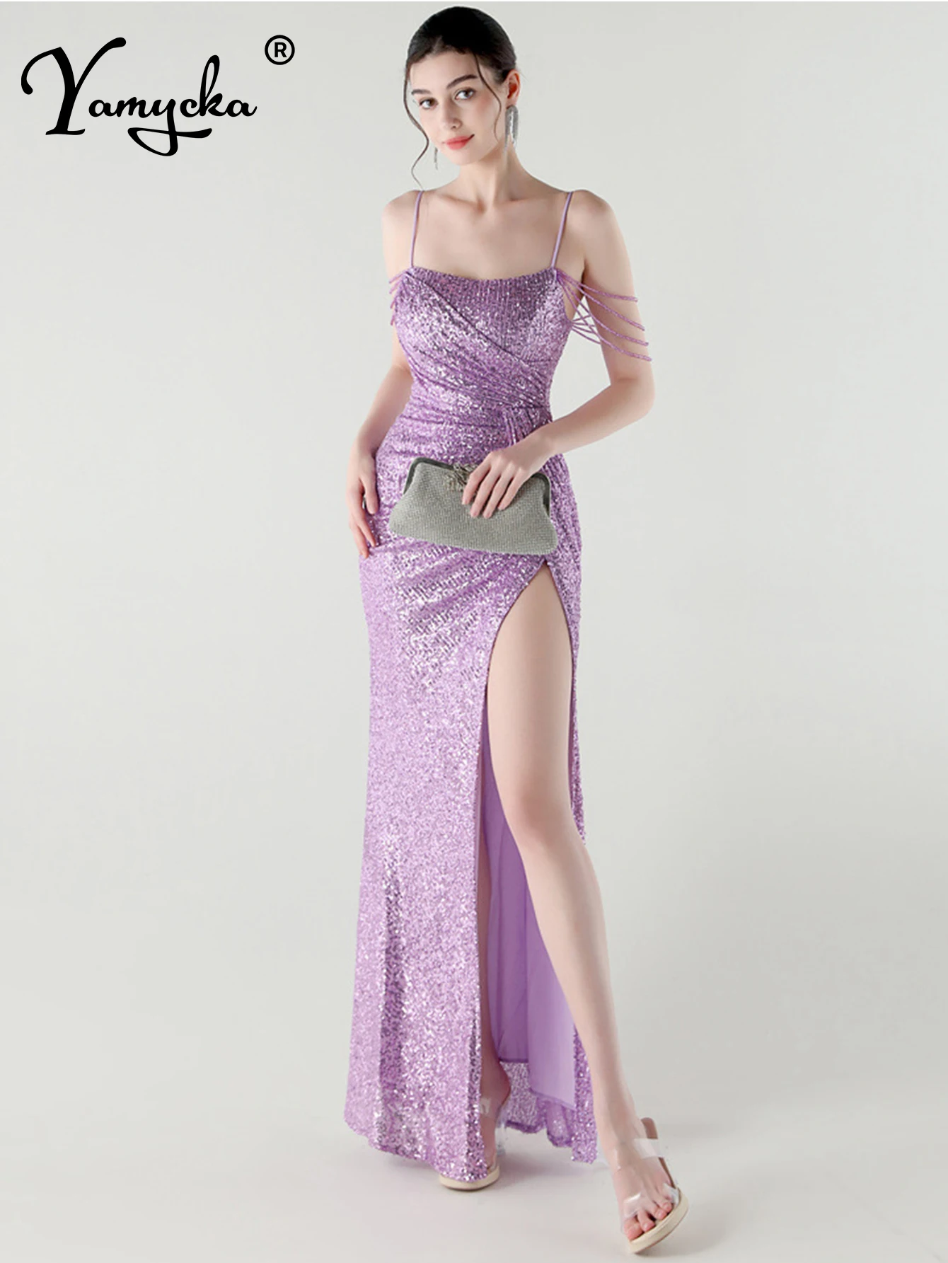 섹시한 백 레이스 슬립 화이트 스팽글 여름 드레스 여성 우아한 저녁 파티 드레스 여성 럭셔리 칵테일 댄스 파티 긴 드레스 vestido