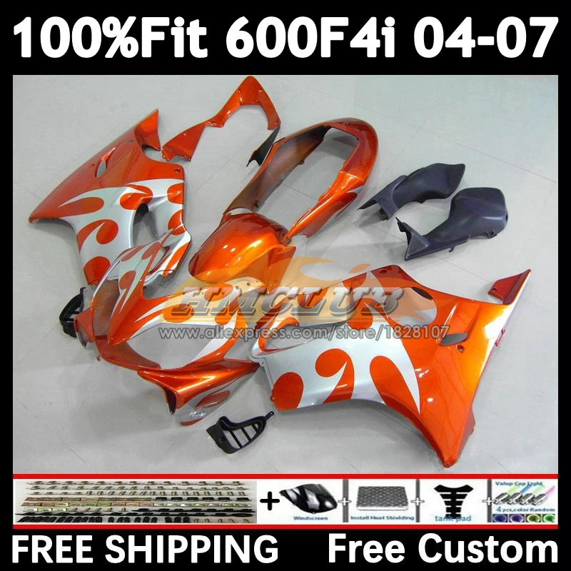 Injection Body For HONDA CBR600 FS orange stock CBR 600F4i 600 F4i 04 05 06 07 53No.95 CBR600F4i 2004 2005 2006 2007 OEM Fairing