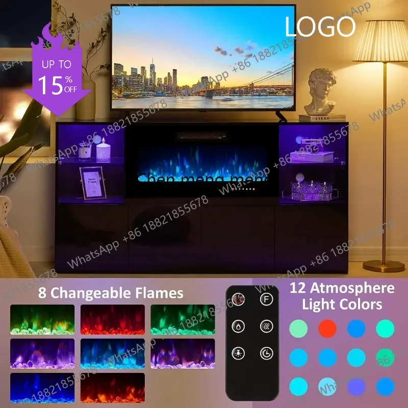 

M78 Современный глянцевый комплект из 3 предметов: тумба под телевизор с камином + книжный шкаф для гостиной, тумба под телевизор 68 дюймов с камином, книжный шкаф для хранения