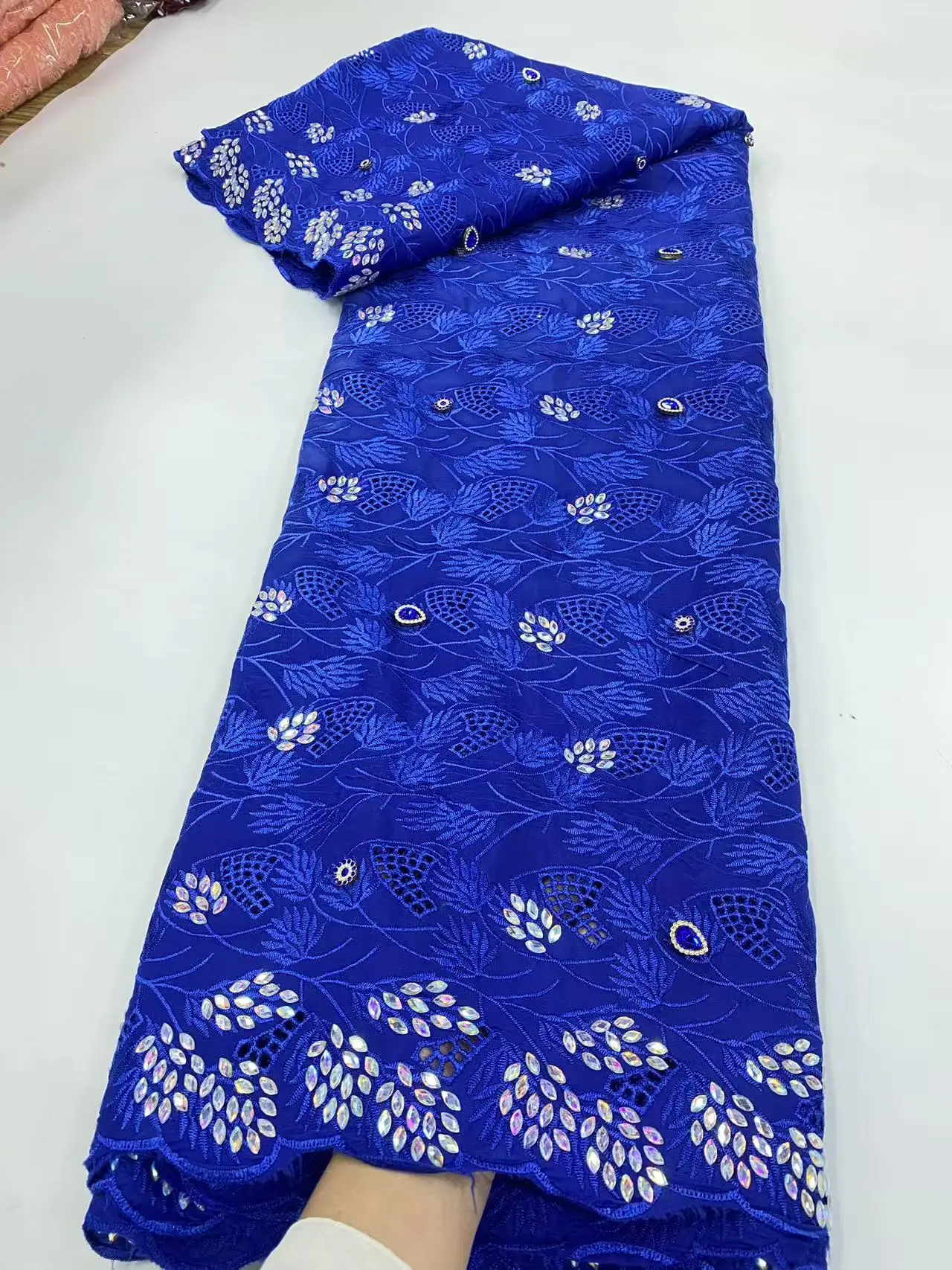 luxury African Chiffon Lace Fabric 2025 High Quality Nigerian Stones Lace Fabric Groom Chiffon French Bride Wedding Dress H165-1