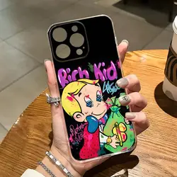 Cartoon Richie Rich Phone Case For Iphone 15 Pro Max 14 Plus 11 12 Mini 13 Pro 7 8 X XR XS SE Transparent Back Cover